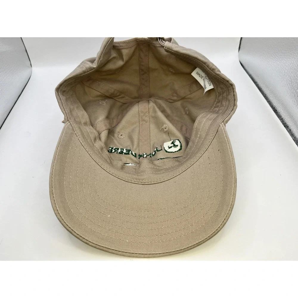 John Deere Ag-Power Inc Hat Mens‎ Khaki Tan Cotton Adjustable Strapback Cap NEW